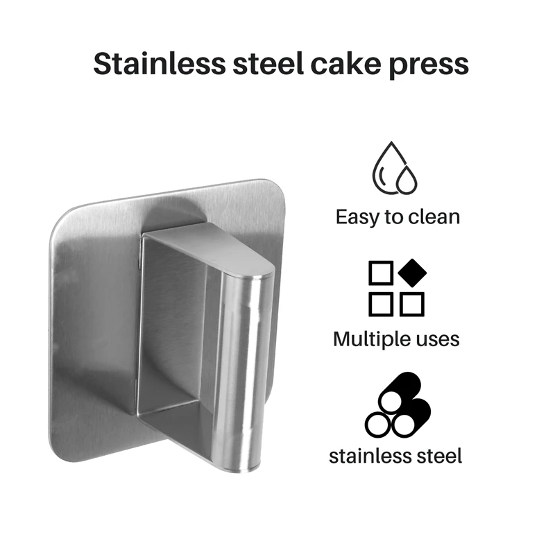 Stainless Steel Burger Press, 5.5 Inch Square Burger Smasher, Professional Griddle Accessories Kit, Grill Press Perfect