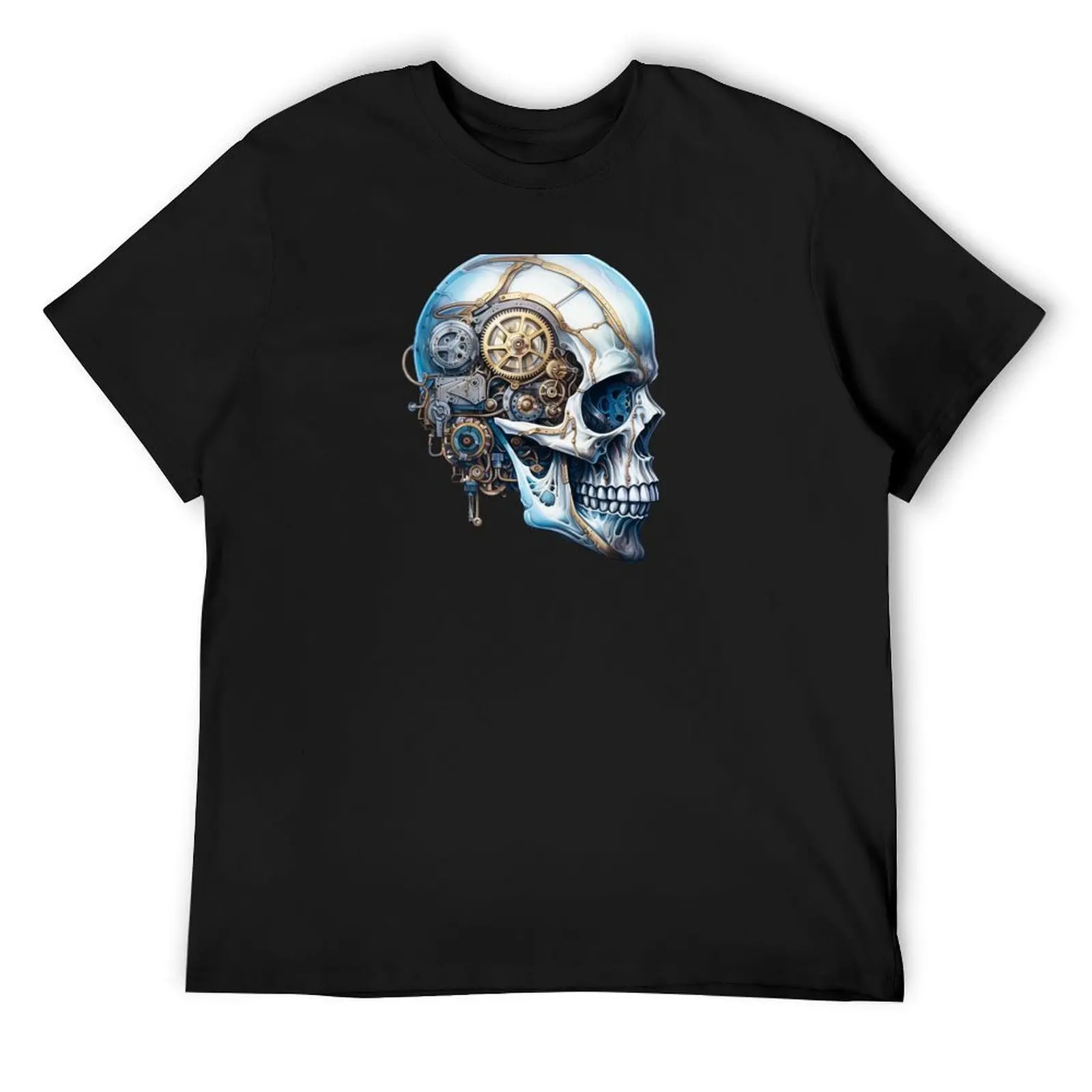 

Steampunk Skull with Clockwork Gears T-Shirt shirts graphic tee blanks mens t shirts casual stylish