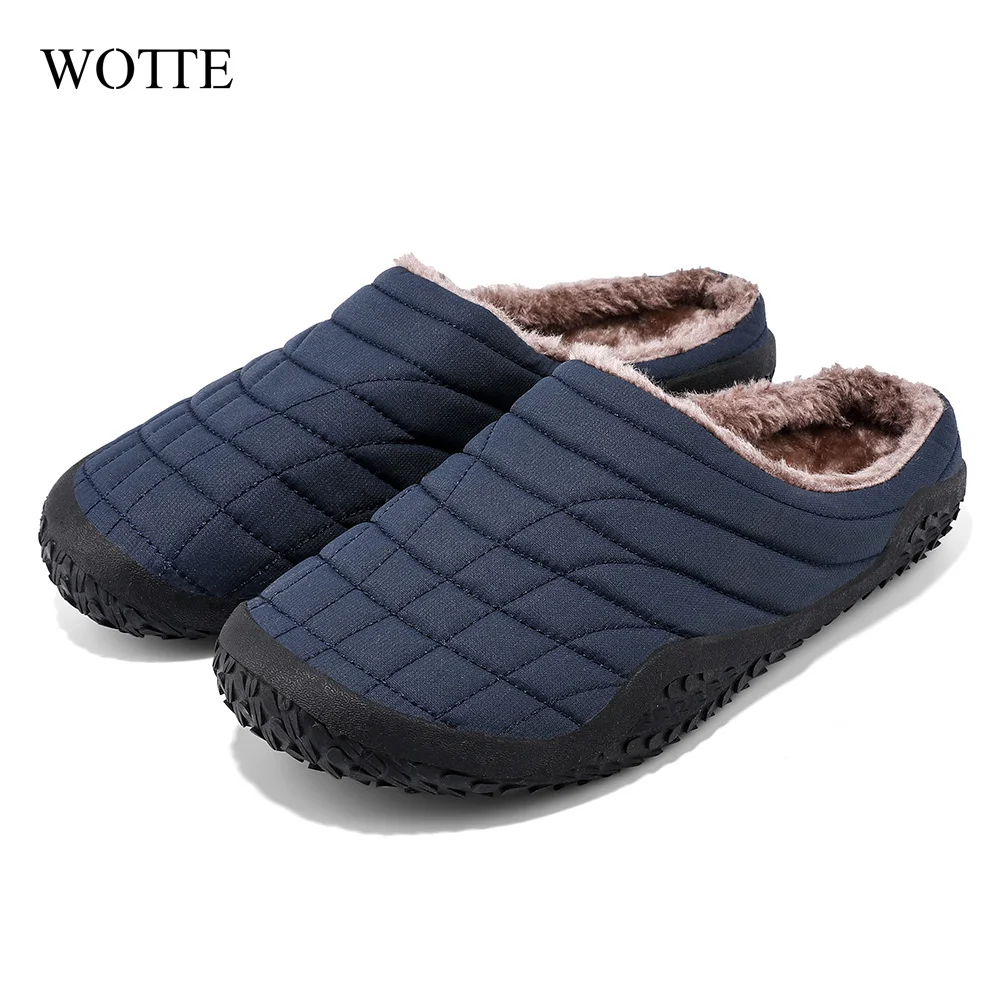 New Cotton Slippers Men Winter Outdoor Men Shoes WaterProof Cold-Proof Casual Shoes Men Plush Warm Man Footwear Big Size 47 48