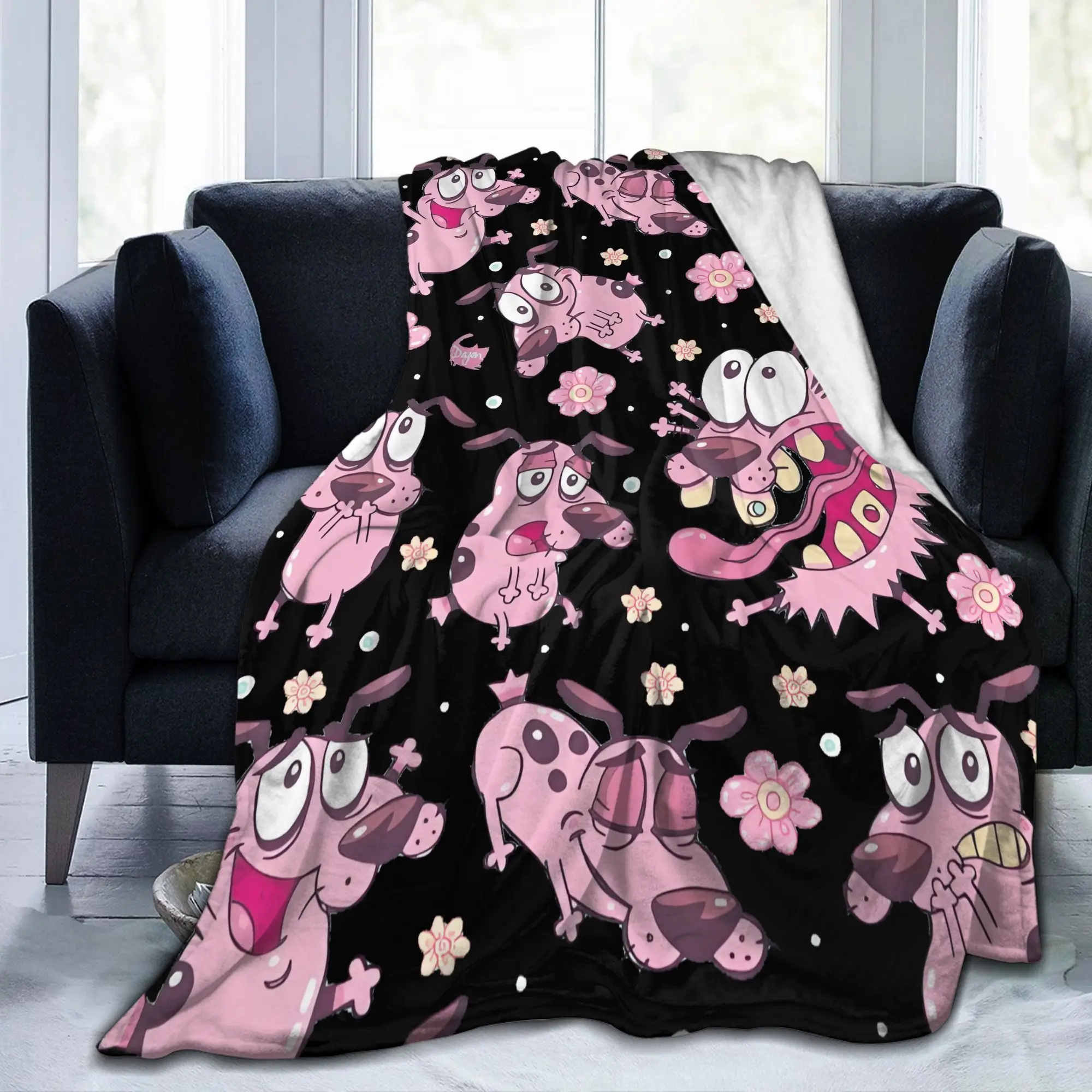 Custom Cobarde Wall Blanket Soft Fleece Autumn Warm Flannel Courage Cowardly Throw Blankets for Sofa Travel Bedroom Bedspread