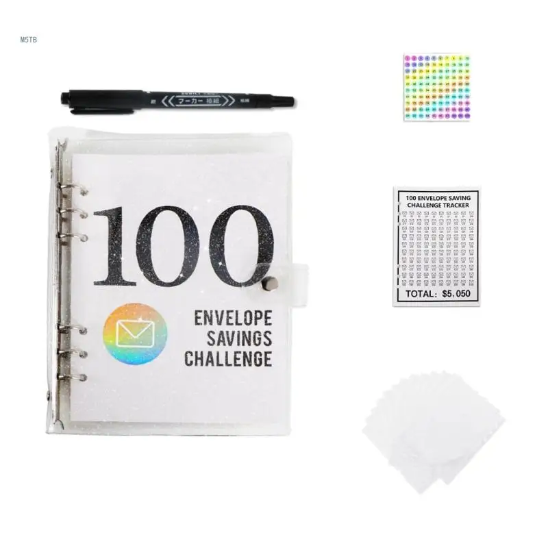 Refillable Budget Binder Planner with Cash Envelopes & 1-100 Numbered Stickers Dropship