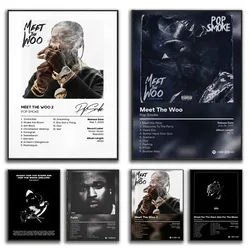 Poster Prints Pop Poster Smoke Meet The Woo 2 Shoot Aim Moon Music Album Canvas Painting Wall Art Picture Living Room Home Decor