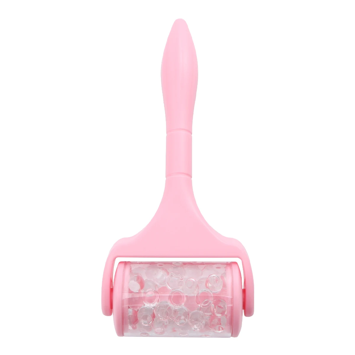 1 st Ice Facial Massager Draagbare Lifting Tool Roze Handvat Transparante Kralen Zorg Apparaat Roller Draagbare Gezicht