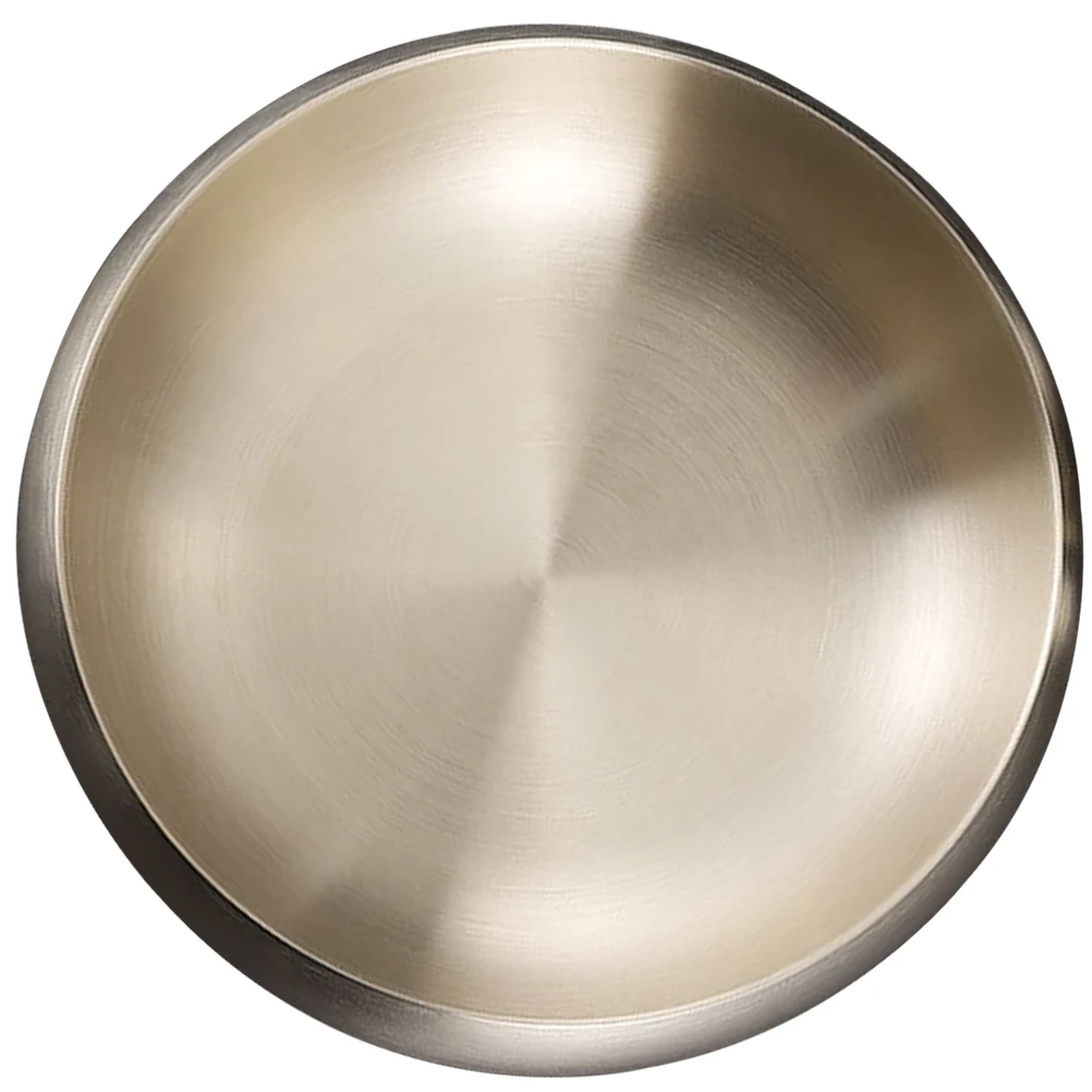 

Stainless Steel Rice Bowl 14cm Gold Soup Bowl Double Wall Child Proof Kitchen Utensil Easy Clean Wear Fall Resistant