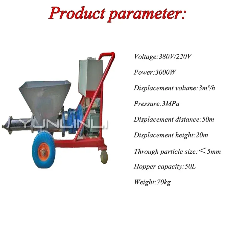 High Pressure Cement Grouter 380V/220V Vertical/ Horizontal Type Cement Injector Paint Mortar Putty Concrete Grouting Equipment