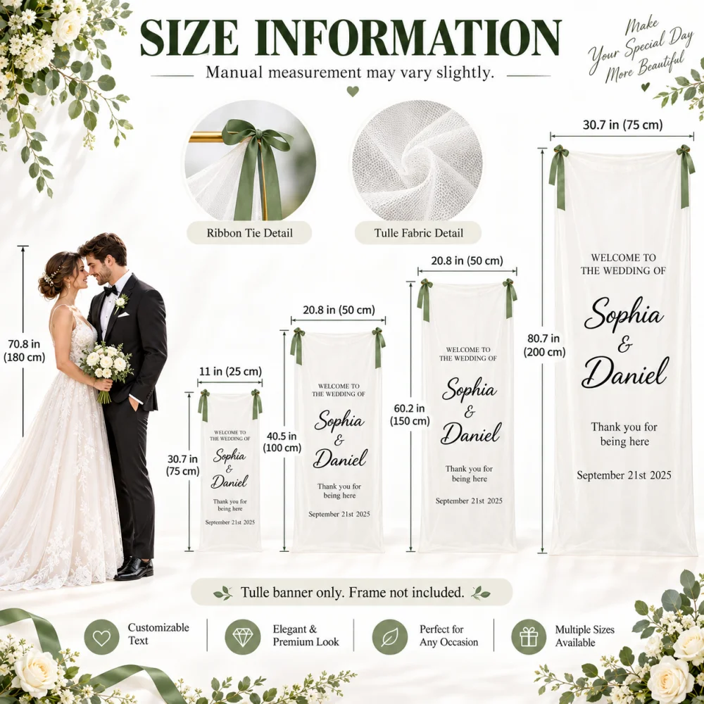 Custom Transparent Decorative Mesh Multi-Size Wedding Decor for Aisle Chair Table Centerpiece Backdrop Party
