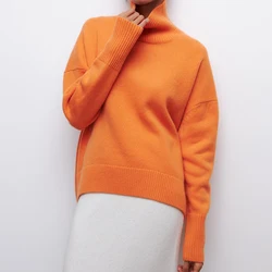 2023 nuove donne autunno maglione di buona qualità dolcevita pullover lavorati a maglia spessi manica lunga vestiti invernali maglione Pull Femme