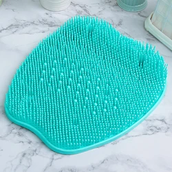 Shower Foot Scrubber Cleaner with Non-slip Suction Cups PVC Foot Massage Scrubber Multifunctional Massage Mat Portable Shower