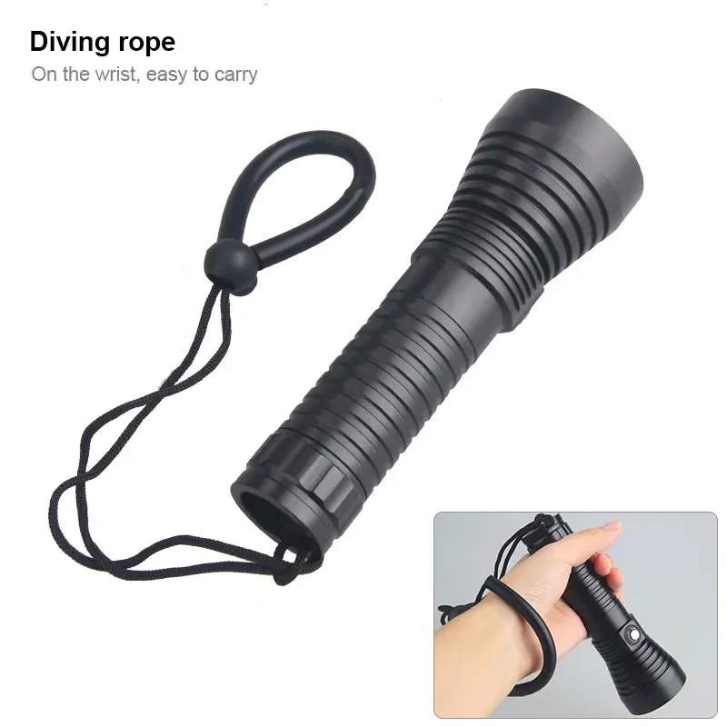 LED Diving Flashlight Underwater Fishing Torch 6000LM 26650 Waterproof Dive Lamp Lantern Diving Flashlight Yellow White Light