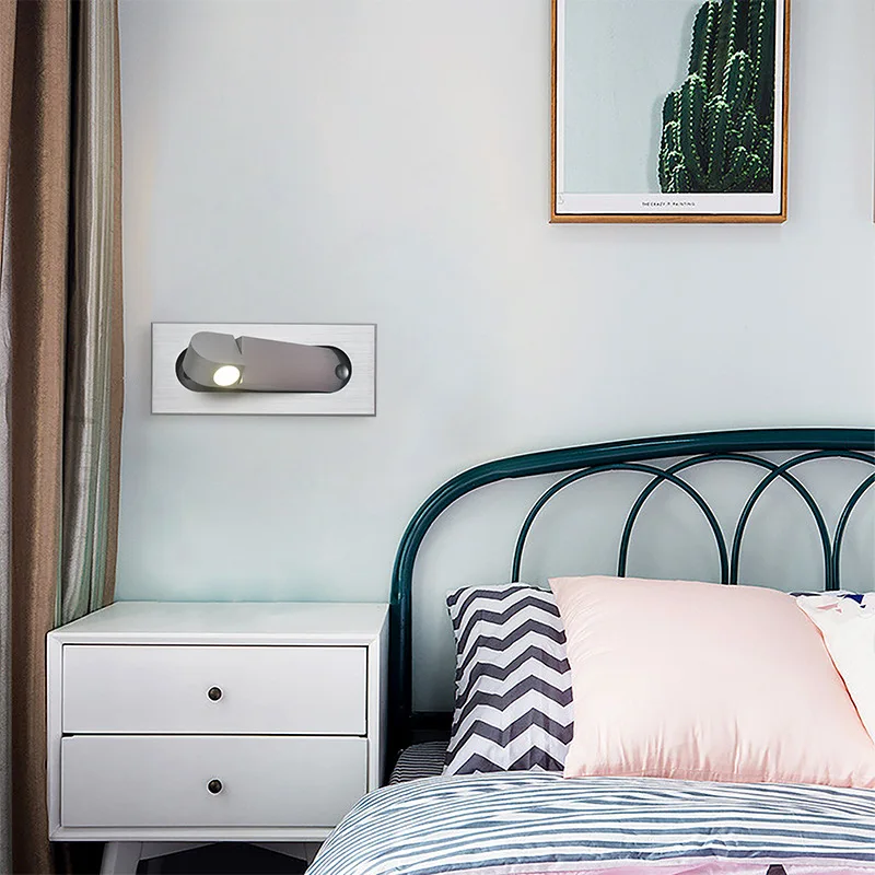 New Bedroom Bedside Wall LampLedLamp2025Simple Hotel Guesthouse Bed & Breakfast Wall Lamp Rotatable Embedded Wall Light