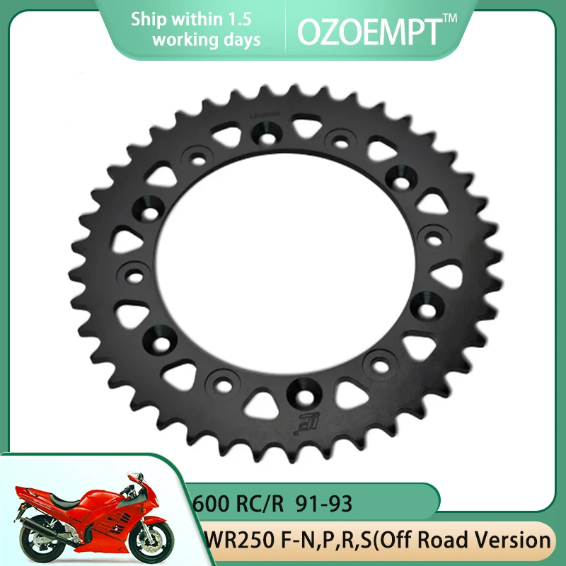 OZOEMPT 520-52T Motorcycle Rear Sprocket Apply to 600 RC/R  91-93   WR250 F-N,P,R,S,T,V (Off Road Version)  01-06