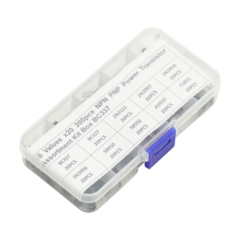 10 значений, 200 шт., BC337, BC327, 2N2222, 2N2907, 2N3904, 2N3906, S8050, S8550, A1015, C1815, лампа для arduino