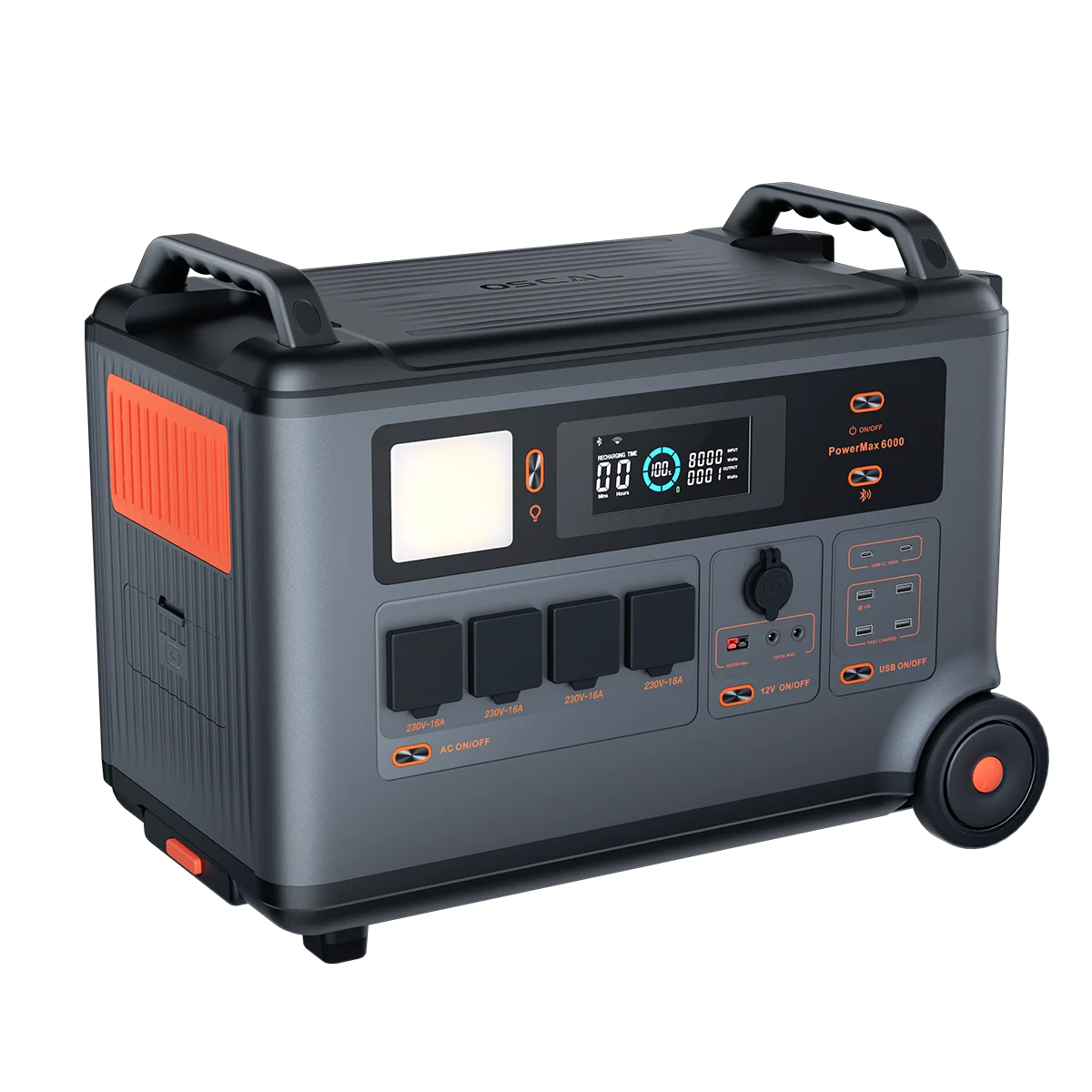 

Outdoor Portable Power 6000W 3600WH Solar Generator LiFePo4 Battery Support 120/240V Dual Voltage