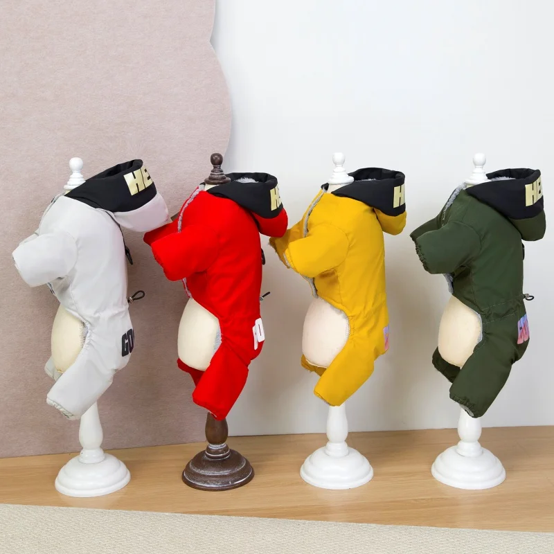 Hooded Winter Warm Thicken Pet Dog Jacket Dog Jumpsuit Clothes For Small Large Dogs Puppy Clothing Cat Coat Supplies Waterproof