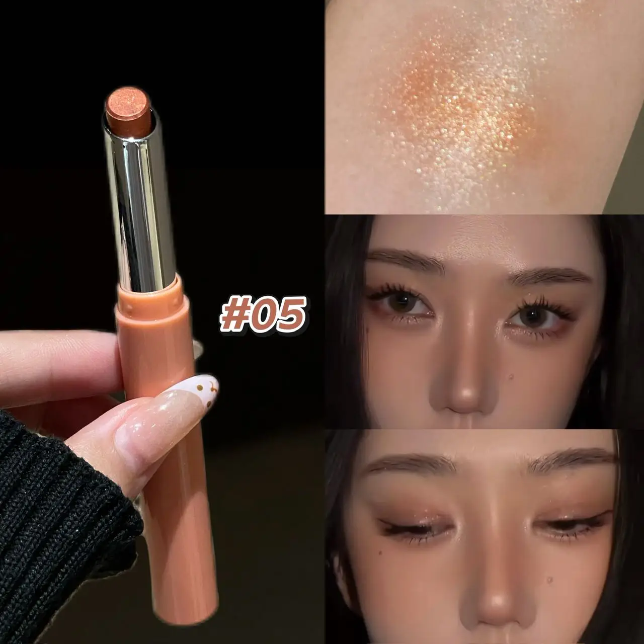 Herorange Shimmer Highlight Lidschattenstift, feiner Schimmer, einfaches Verblenden, langanhaltender, tragbarer Augenaufheller – Detail 9