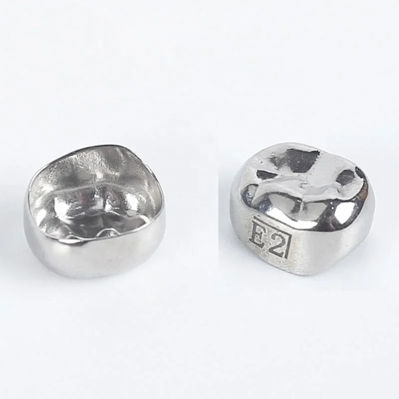 48Pcs/Box Stainless Steel Temporary Crowns Pre-formed Molar Crowns for Children Orthodontic Dentistry Metal Primary Teeth Crowns