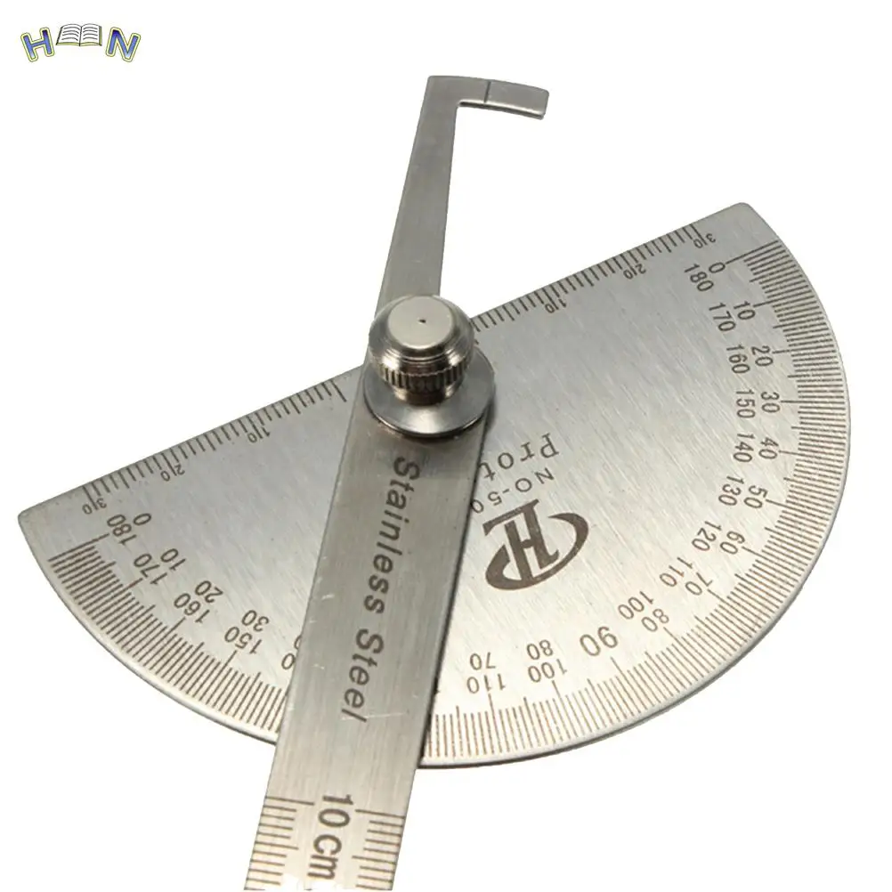 10cm Stainless Protractor Round Head Angle Finder Craftsman Rule Ruler Machinist Tool Professional 0-180 degrees Protractor