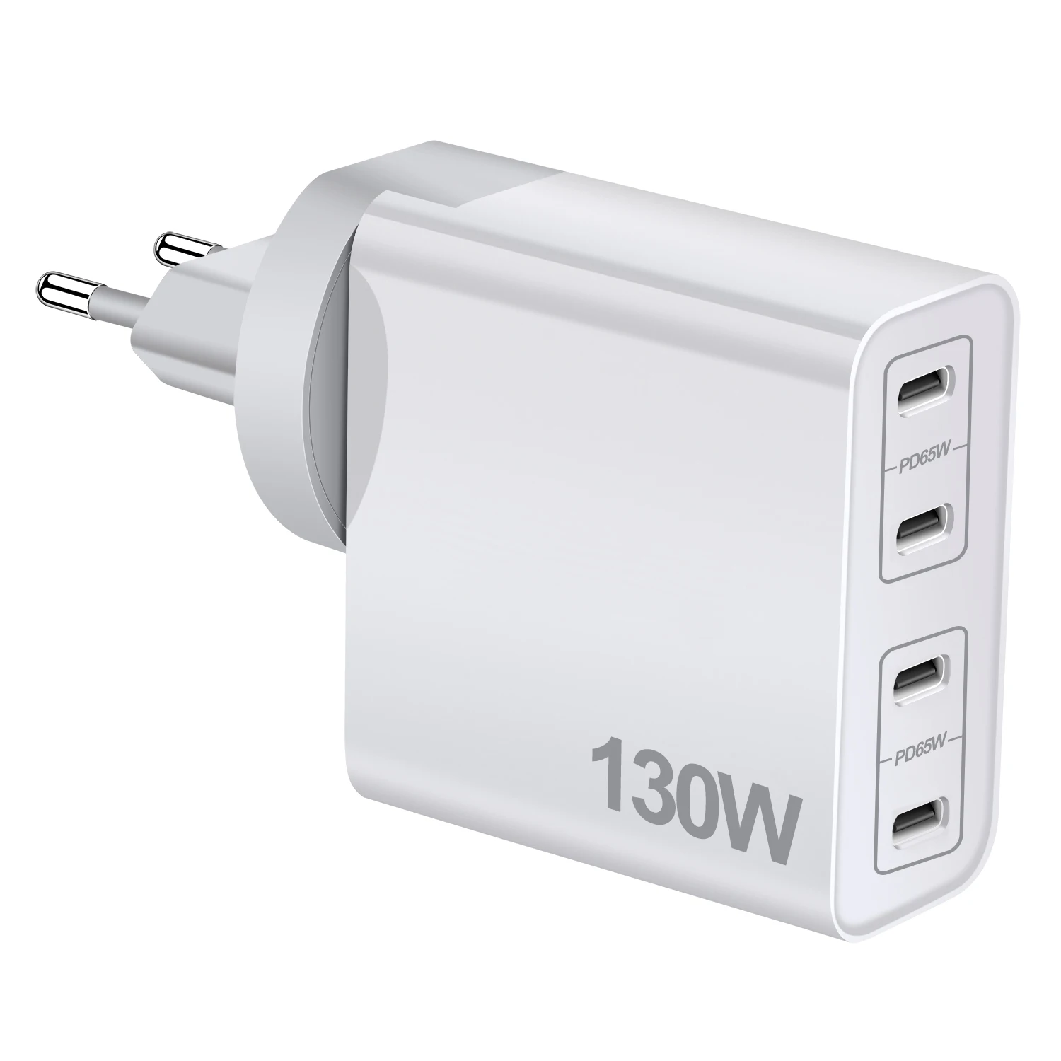 Imagem -03 - Carregador de Parede Usb c Gan com Plugues Substituíveis Estação de Carregamento Super Rápido Várias Portas para Iphone 14 Pd65w pd 65w 130w em 1