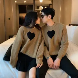 Knit Sweater Male Pullovers Couple Outfit Heart Coat Men's Clothing Jacket No Hoodie Best Selling Products 2024 Aesthetic Meme A