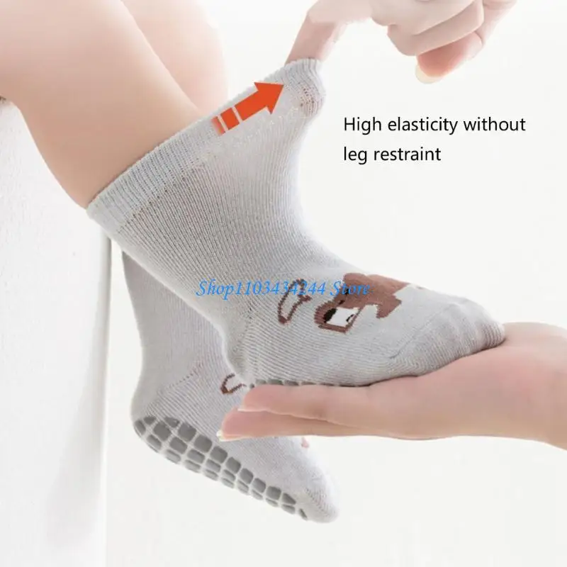 

5 пар нескользящих детских напольных носков с героями мультфильмов, носки на резиновой подошве, дышащие носки FirstWalker, носки