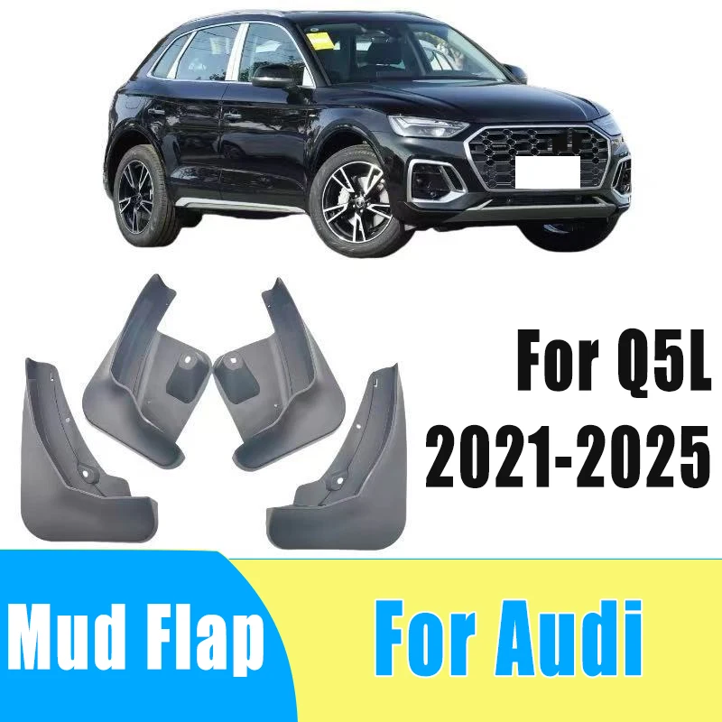 

4pcs Automotive Tire Mudguard Waterproof Prevent Mud Splashing Car Mud Flap Fender Trim Accessories For Audi Q5L 2021-2025 2024