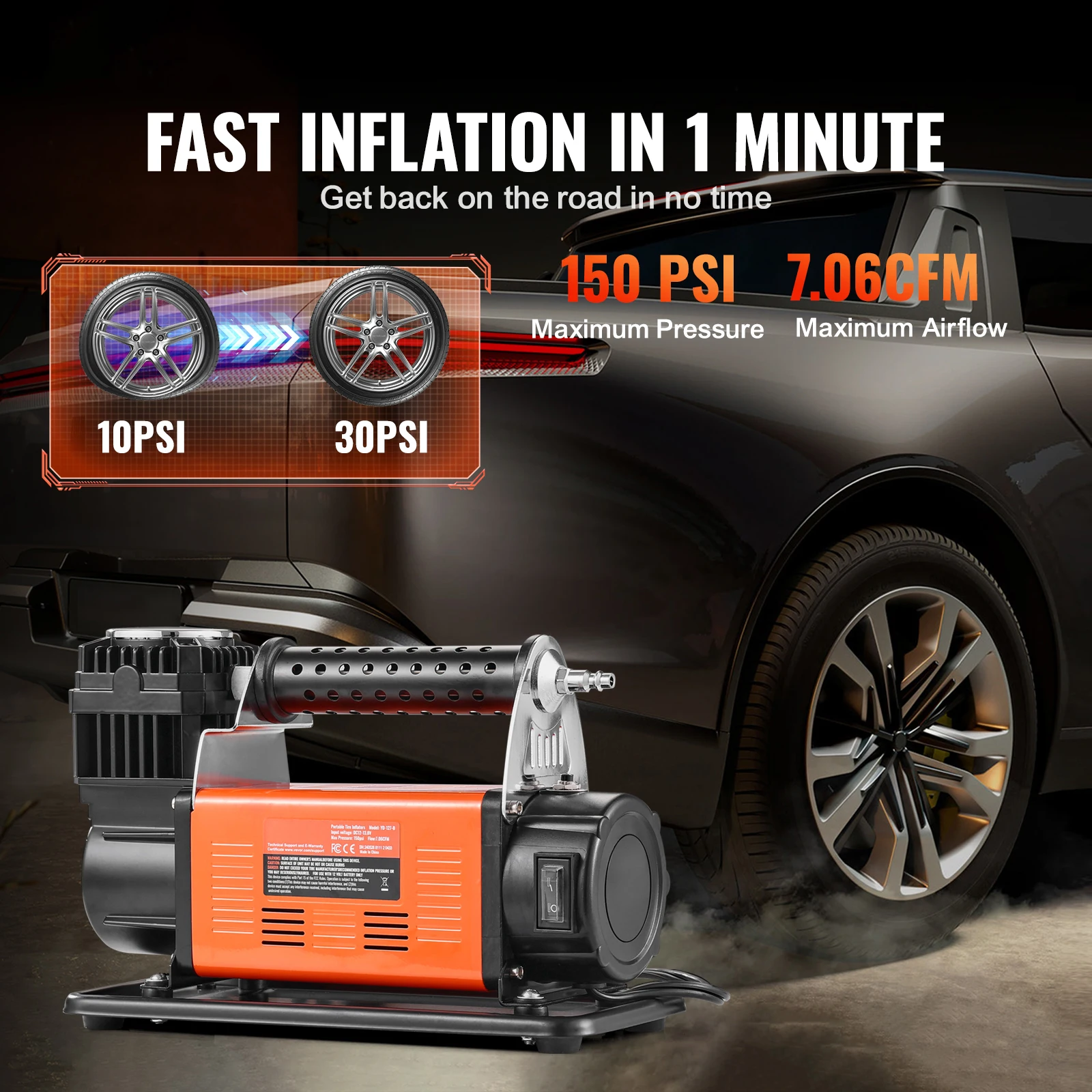VEVOR Compresseur d'air robust - Tire Inflator Dual Cylinder avis et prix