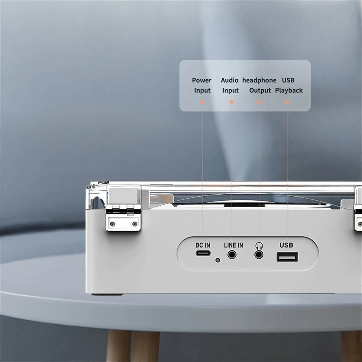 HAPPYDAY~ Lossless Bluetooth 5.0 CD Player with LED Ambient Light Built-in Speaker HIFI Music Player FM Radio Playback Player