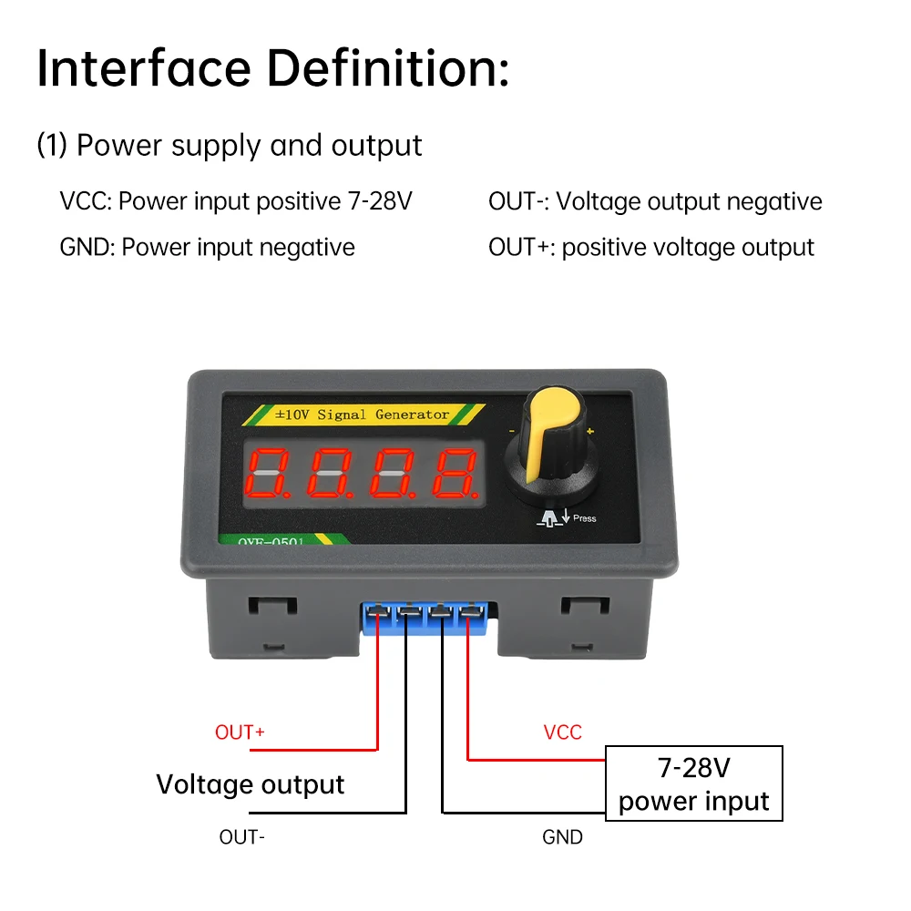 Simulador analógico de voltaje ajustable, generador de señal de voltaje de salida bipolar de 10V a 10V para sistema de control de automatización industrial