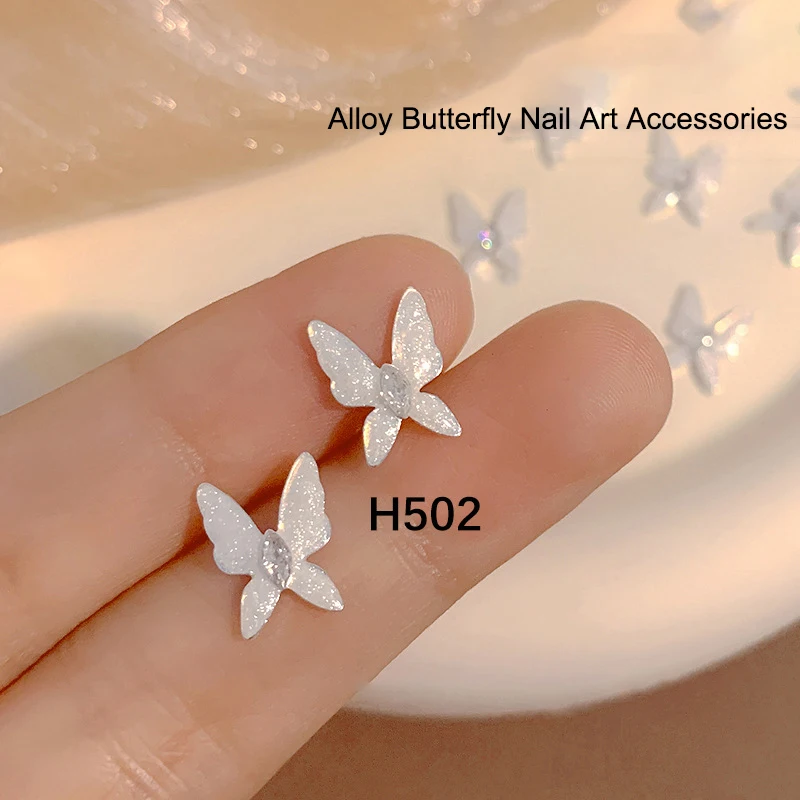 

5pcs Butterfly Nail Charms Alloy 3d Butterfly Nail Rhinestones Shiny Jewelry For Nail Art Decorations
