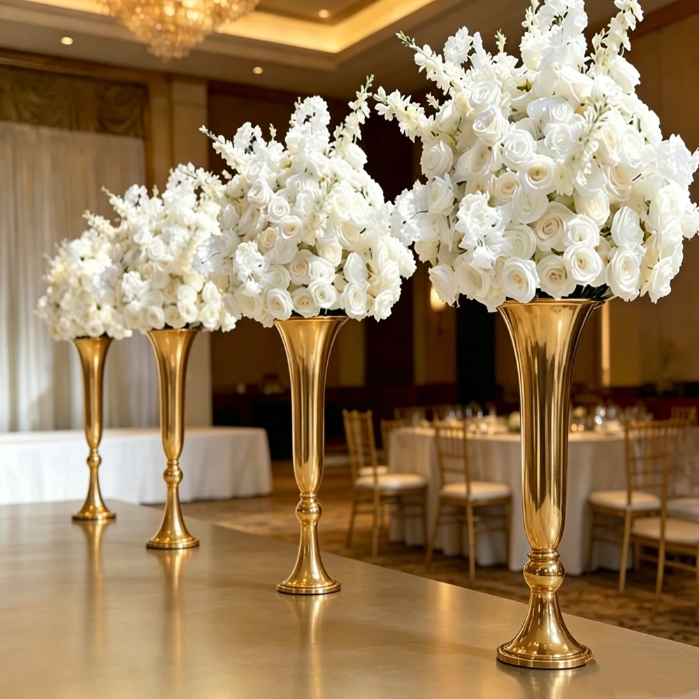 60/70/80/90/100cm 6/10pcs gold/white/black/sliver/ Events Centerpiece Metal Gold Stand Flower Centerpiece Stand