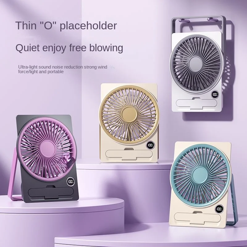 

Ультратонкий мини-вентилятор USB перезаряжаемый вентилятор для карт ЖК-цифровой дисплей 6-скоростная регулировка подвесной подставка настольный вентилятор двойного назначения