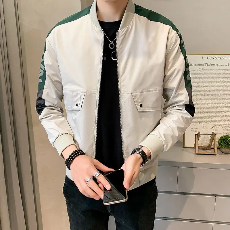 Fashion Stand Collar Zipper Spliced Fake Two Pieces Jackets Men\'s Clothing 2024 Autumn Winter New Loose Korean Tops Casual Coats