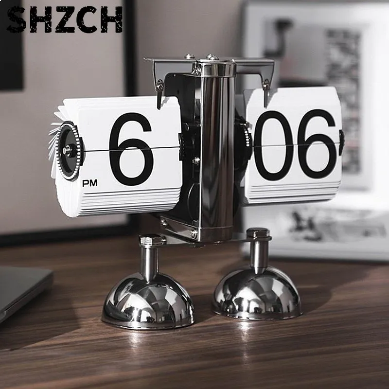 Kreative Digitaluhr mit Waagen-Design, Mechanische Flip-Uhr, Minimalistische Schreibtisch-Dekoration, Büro-Ornament