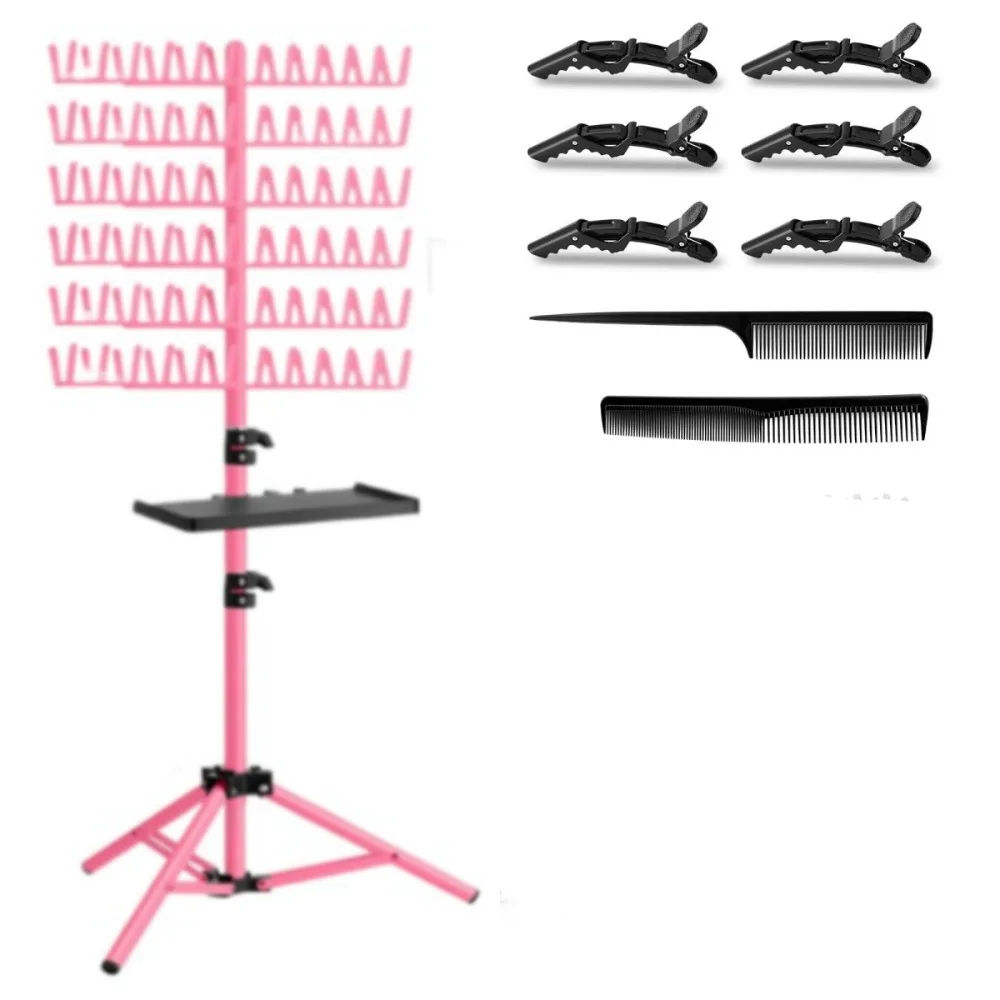 

144 колышки, двухсторонняя стойка для плетения волос, подставка для плетения, инструмент, регулируемая стойка для плетения, сделай сам, с расческами, заколки для волос