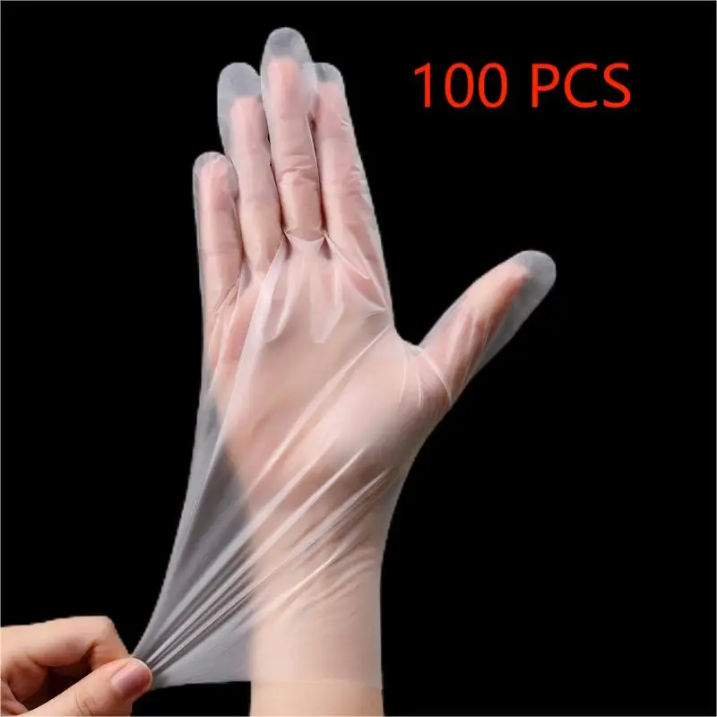 100pcs Tpe Gants jetables, Gants de vaisselle imperméables, Gants de nettoyage domestique, Gants résistant à l'huile,,