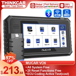 MUCAR VO6 Car Diagnostic Tool All Systems Diagnostic Scanner 28 Reset Bidirectional Scan Tool OBD2 Scanner ECU Code for All Cars