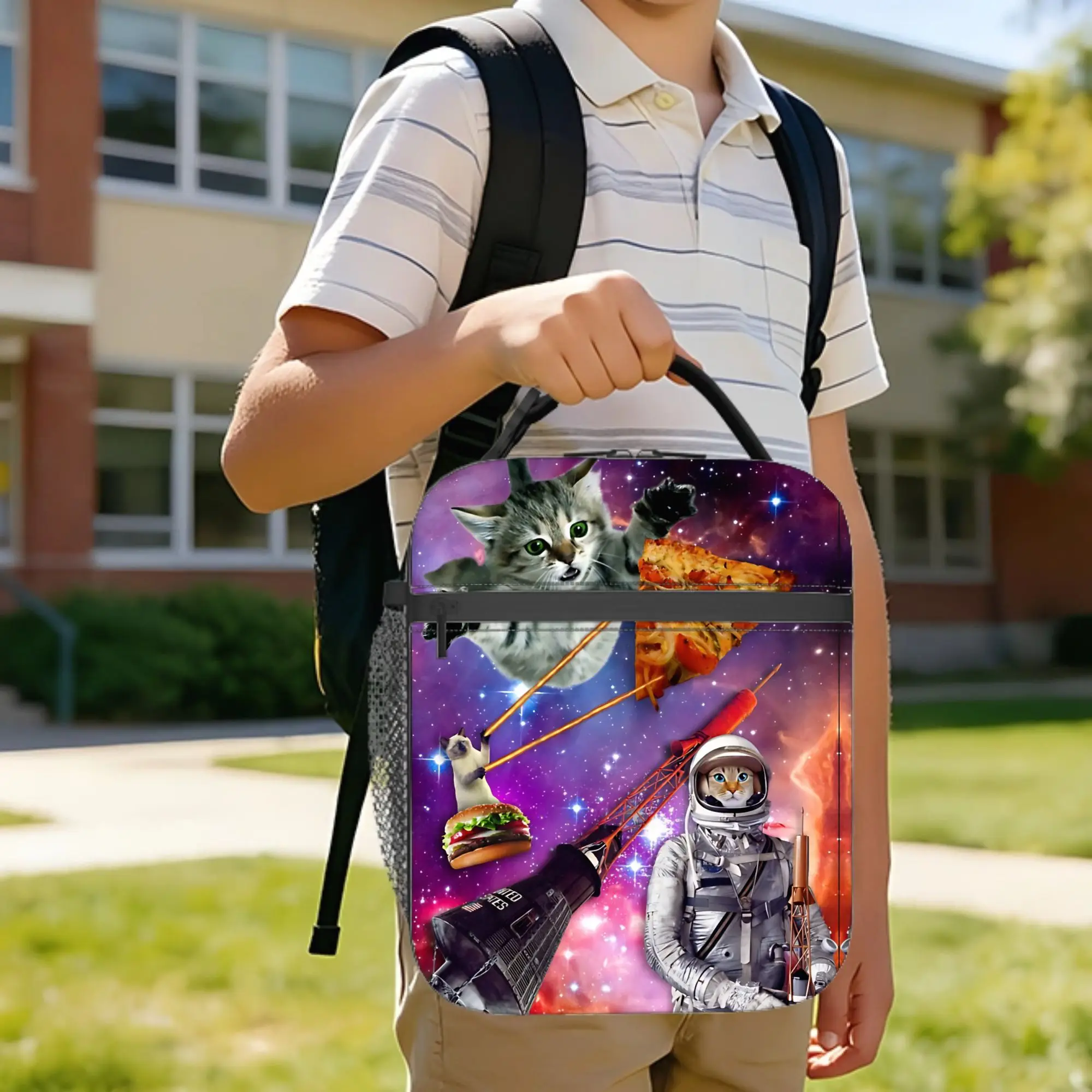 bolsa-termica-insulada-para-almoco-pizza-cat-in-space-a-prova-de-vazamentos-container-para-almoco-space-cat-bolsa-termica-para-comida