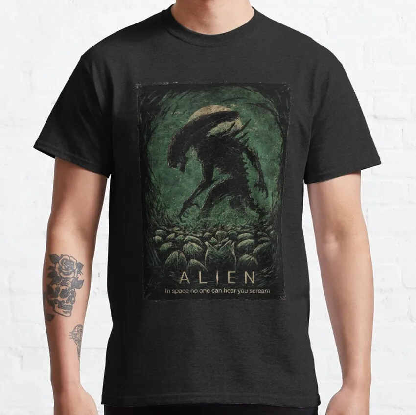 Alien 80er Jahre Horrorfilm Vintage Space Killer Xeno morph T-Shirt für Männer 100% Baumwolle plus Größe bedruckte große Kleidung