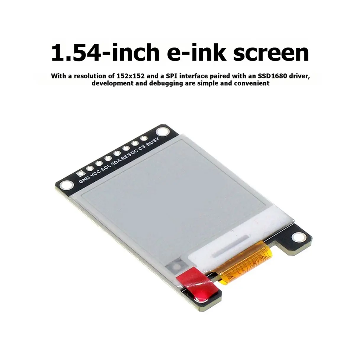 1.54 Inch E-Paper Display Module 152x152 SPI DC2.2-3.7V Low Power for DIY Electronic Project Price Tag Screen