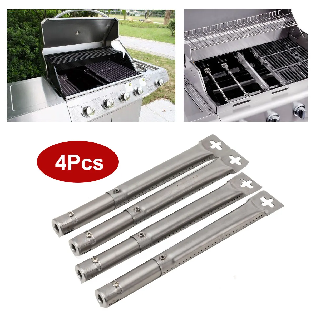 4 pz/set universale barbecue grill tubo regolabile in acciaio inossidabile barbecue tubi bruciatori esterno indoor grill a gas sostituire le parti