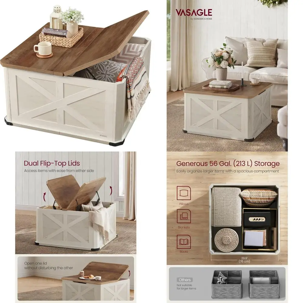 

Журнальный столик в деревенском стиле, центральная часть квадратной гостиной, медово-коричневый дизайн с откидной крышкой