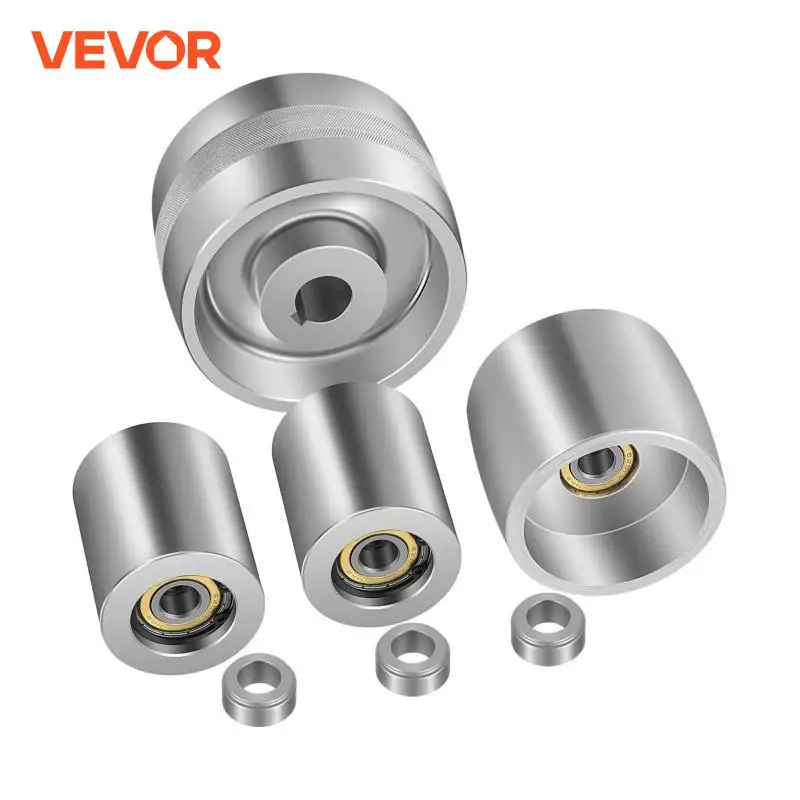 VEVOR 19mm 24mm Bore Aluminum Alloy 2 x 72in Belt Grinder Wheel Set 4in Drive Wheel Kit for Hollow-Grinding Knife Polishing Tool