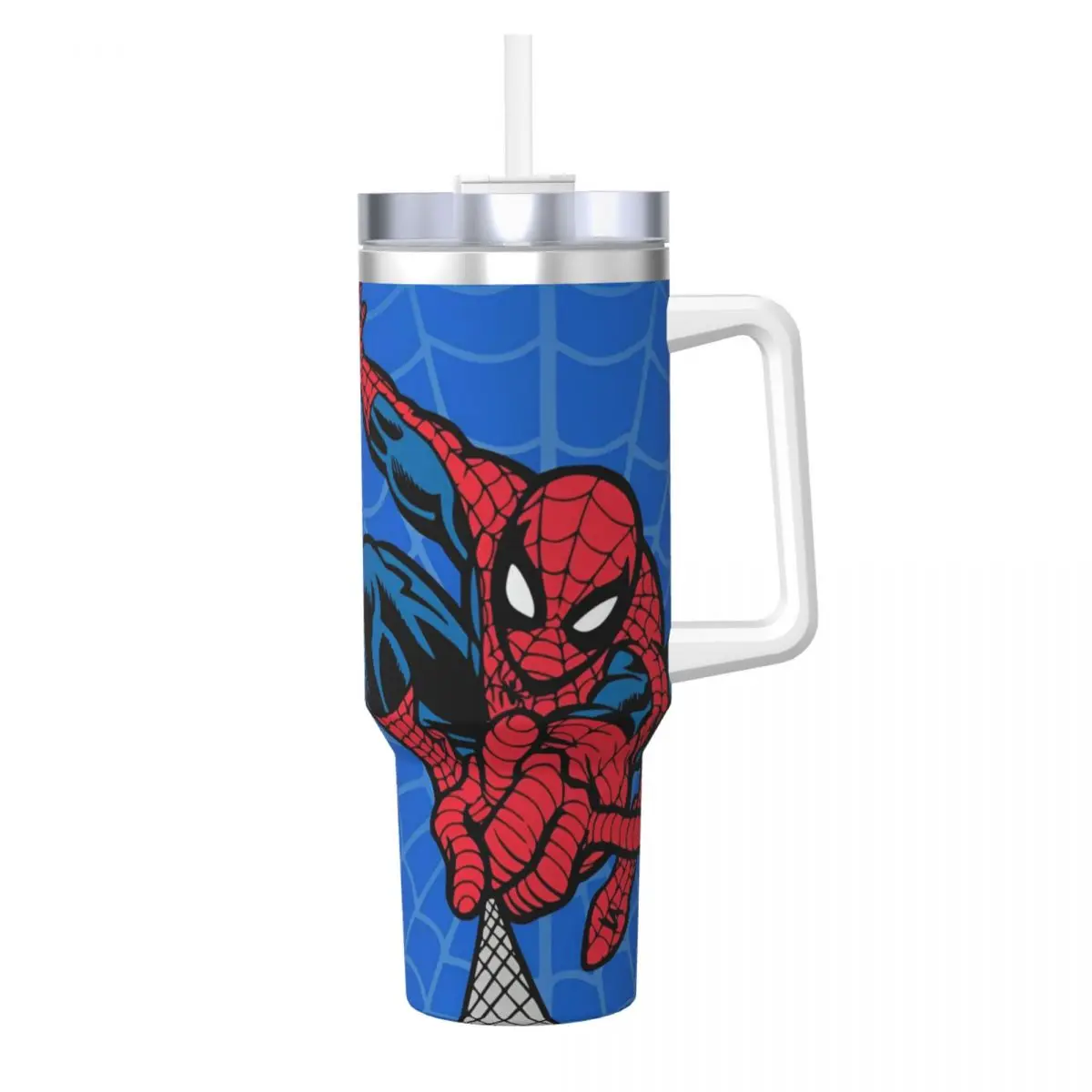 Stainless Steel Tumbler Custom Spiderman Cartoon Superhero Thermal Mug Heat Cold Drink Car Mugs Camping Custom DIY Water Bottle