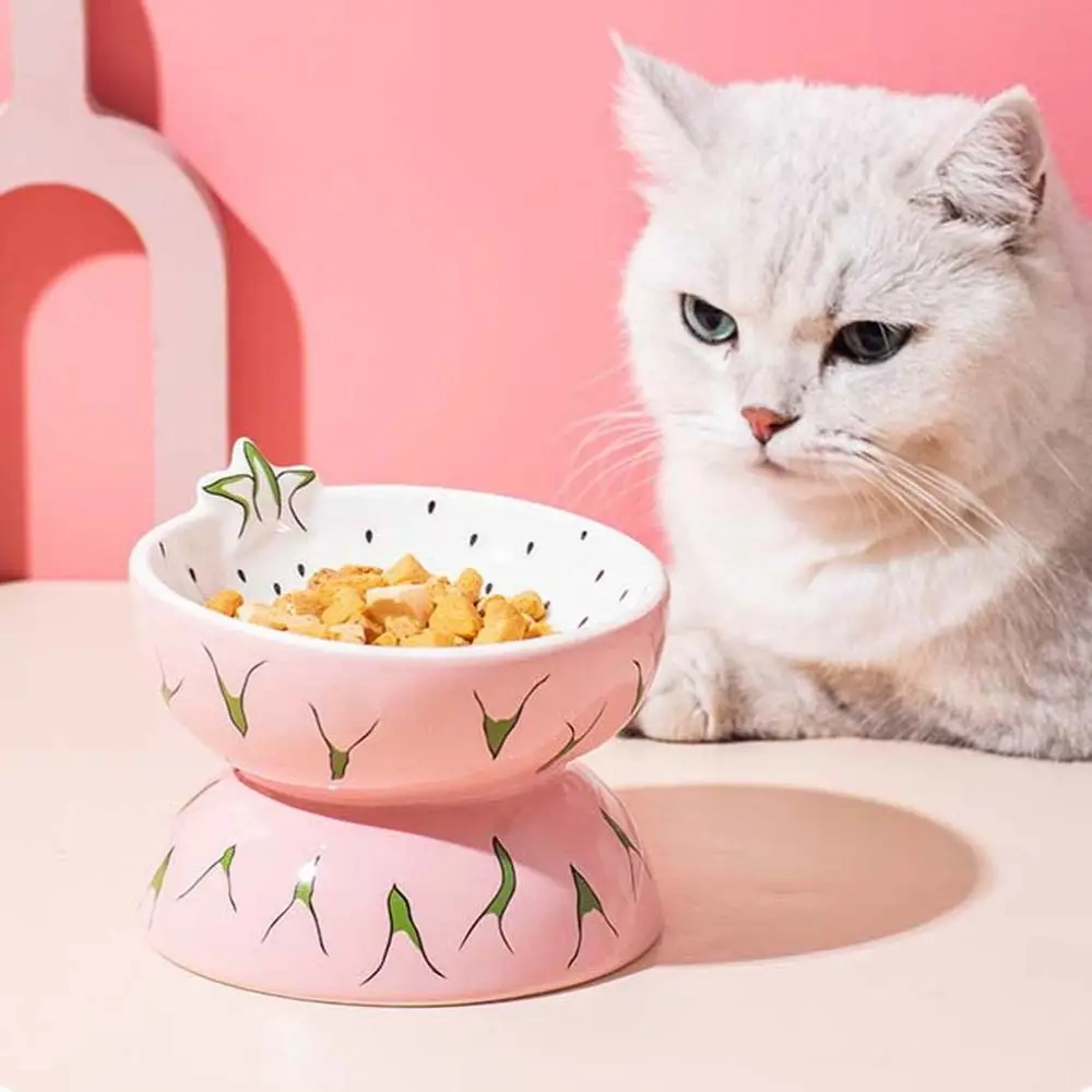 Cute Fruit Shape Cat Bowl High Quality Ceramics Cat Bowl Pet Supplies Cat Food And Water Feeder Pet Accessories