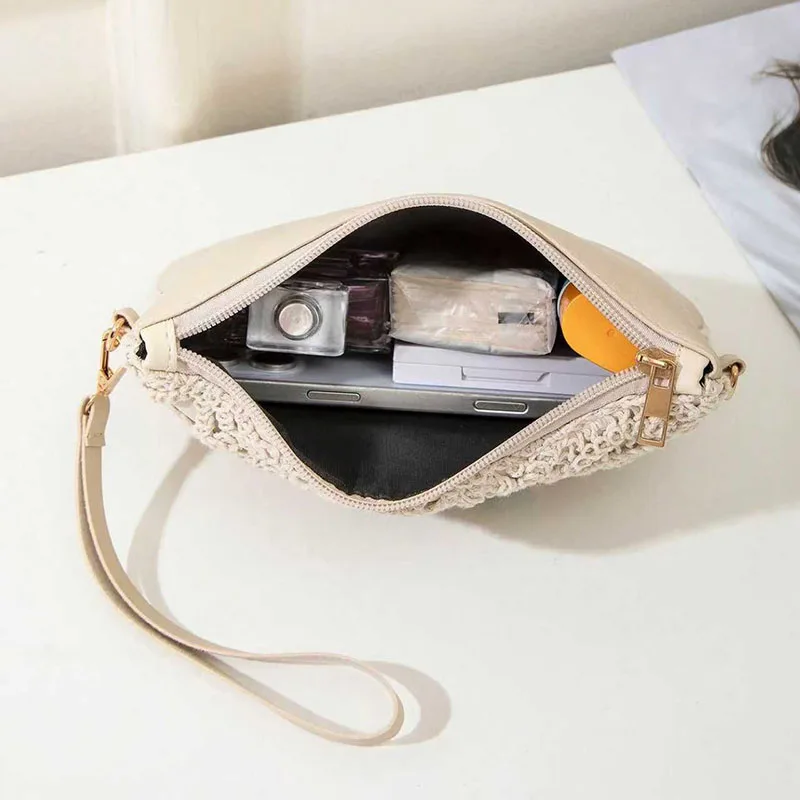 Pattern Hollow Woven Bag，Boho Beach Bags，Premium Style Crossbody Bag for Ladies，Vacation Outfits Women，Travel Must Haves