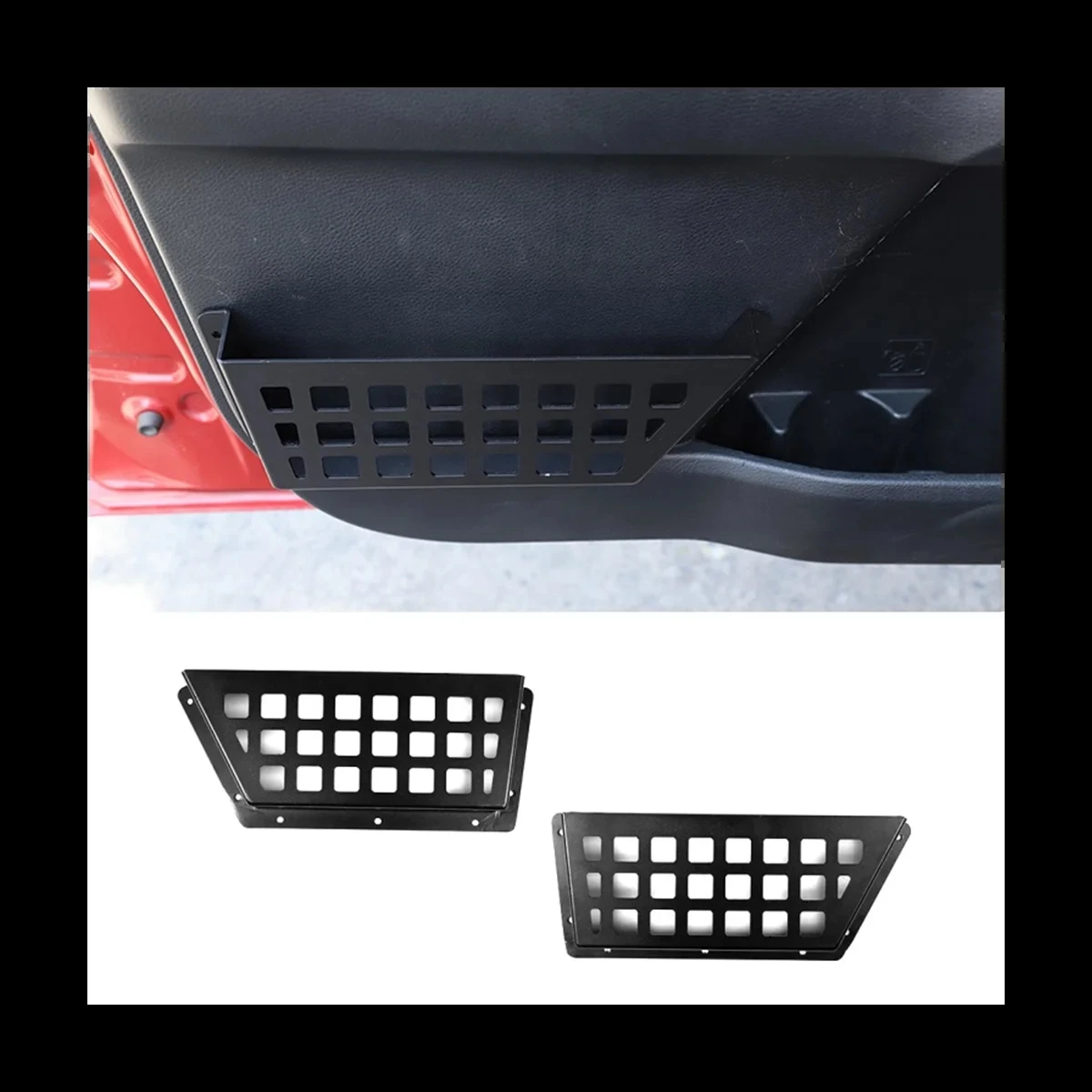 2Pcs For Toyota Tacoma 2016-2022 Accessories Car Front Door Storage Pockets Organizer Box Door Side Molle Panels Insert Aluminum