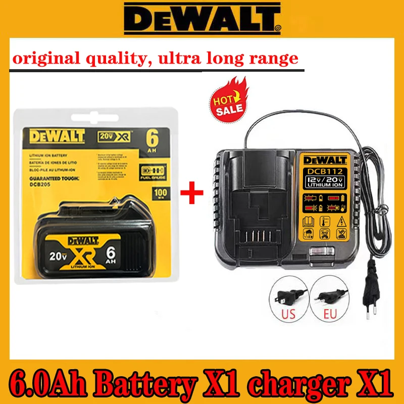 20V 6.0Ah MAX Battery Power Tool Replacement DeWalt DCB205 DCB 206 DCB181 DCF922 DCD887 DCF850 20V 2A 5A 6A 18Volt 20v Battery