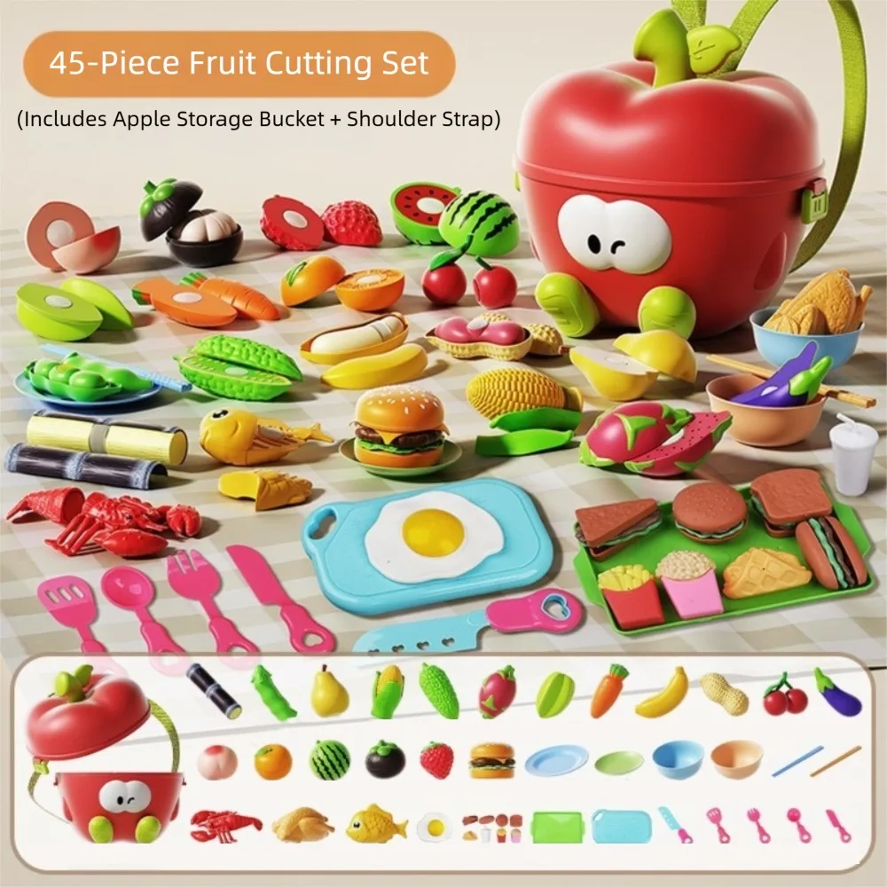 ABS مجموعة قطع الفاكهة حاوية كبيرة لطيف لعب الأطفال الغذاء التعليمية مجموعة المطبخ التظاهر اللعب لعبة مسرح الغذاء