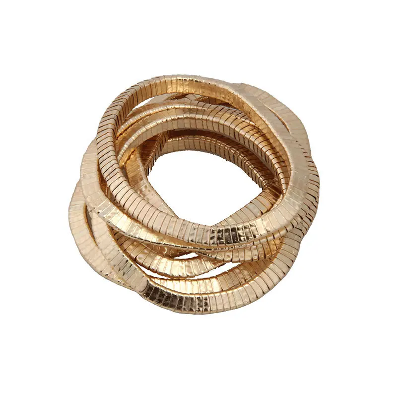 Fashion Jewelry Popular Design Multi Layers Metal Stretch Bracelets For Women Party Gifts Fine Accessories 2024 Trend New