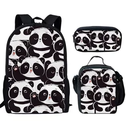 Cartoon Baby Panda Print School Bags para Meninas e Meninos Adolescentes, Back Pack, Campus Kids Mochilas, Crianças Mochilas, Mochila